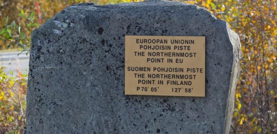 Landmark of the northernmost point of Finland