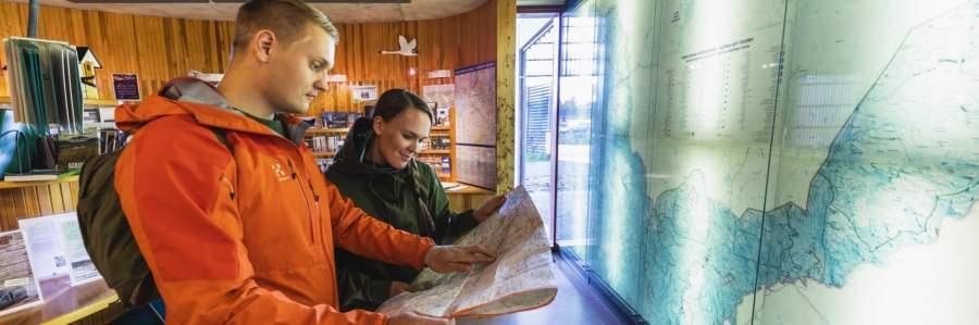 tourist and nature information at the service point in Siida, Inari